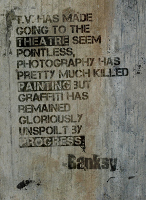 Banksy on Graffiti Art Print