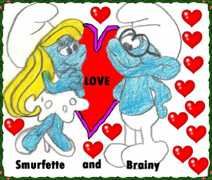 Smurfette And Brainy Love
