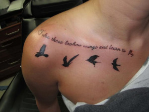girl tattoo shoulder tattoo bird tattoo lettering tattoo quote tattoo ...