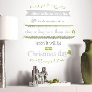 Silver Bells Quote Peel & Stick Wall Decal.