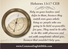 Hebrews 13:17 ---> October is Clergy Appreciation Month. Share this ...