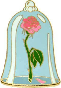 Pin 6483: Beauty and the Beast - Pink Rose Under Bell Jar