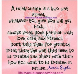 relationship is a two way street