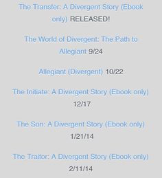 The Transfer is 1 of 4 ebooks in A Divergent Story (stories by Four ...