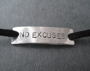NO EXCUSES Wrap Bracelet - Inspirational Jewelry - Nickel Silver ...