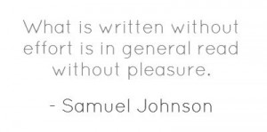 Quote on #writing from Samuel Johnson.