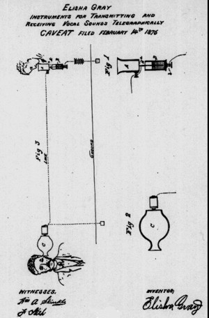 Elisha Gray 's patent caveat for the invention of the telephone