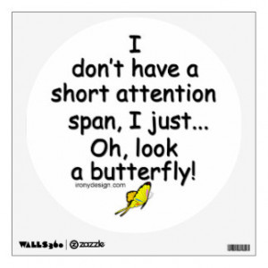 Short Attention Span Butterfly Wall Stickers