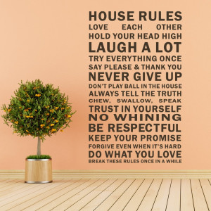 House Rules - Family Wall Stickers Education Wall Decals Quotes Vinyl ...