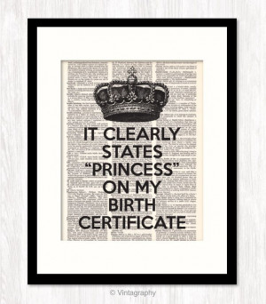 ... Certificate CROWN funny quote Typography Typographic Funny Quote Art