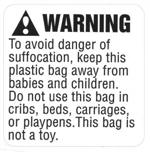 Plastic Bag Suffocation Warning Label