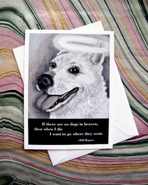 Dog quote card: Angel dog / Will Rogers wisdom