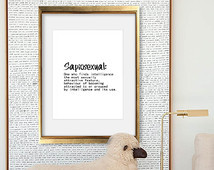 Sapiosexual Print Sherlock Quote Ty pography Poster Smart is Sexy Wall ...