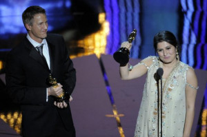 Daniel Junge and Sharmeen Obaid-Chinoy accept the Oscar for best ...