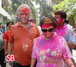 Om Puri with wife