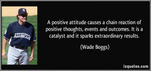 ... . It is a catalyst and it sparks extraordinary results. - Wade Boggs