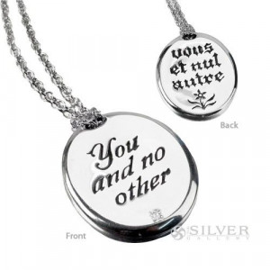 Romantically engraved, this silver quote necklace is fashioned from ...
