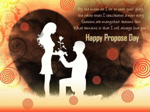 boy girl and greetings for Propose Day HD Wallpaper