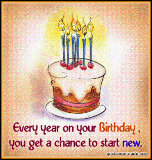 Every year on your birthday you get chance to start new