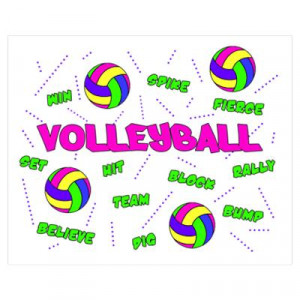 CafePress > Wall Art > Posters > Volleyball-neon Wall Art Poster