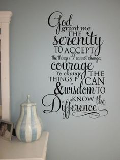 Wall Decal Sticker Words Scripture Serenity Prayer Wall Decal Quote ...