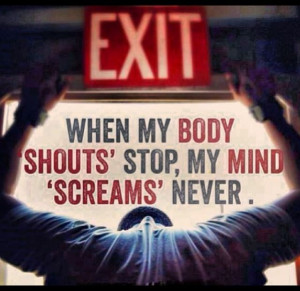 Never give up. Fitness quote