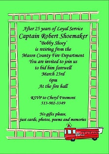 At the Fire Hall - Retirement Party Invitations