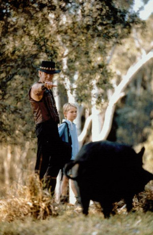 Still of Paul Hogan and Serge Cockburn in Crocodile Dundee in Los ...