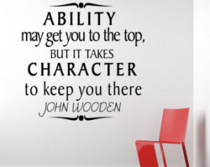 ... top... John Wooden Inspirational Motivational Sports Wall Decal Quote