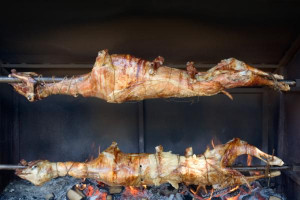 Roasted lamb is served on Easter Day. Roasted lamb is served on Easter ...