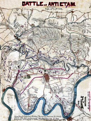Civil War Reproduction Maps Map Battlefield Antietam