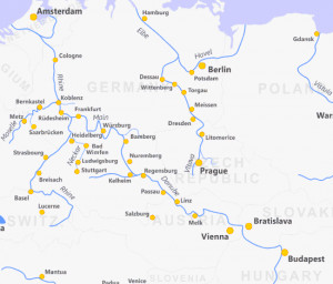 Rhine and Danube River Map
