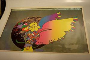 ... 1970-PETER-MAX-POSTER-PRINT-APOLLO-II-FROM-THE-MOON-W-MEHER-BABA-QUOTE