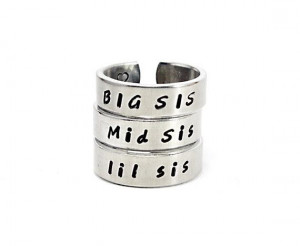 ... Sis Lil Sis Three Sisters Ring Set, Big Sister Middle Sister Little