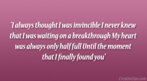 was invincible I never knew that I was waiting on a breakthrough My ...