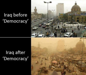 Iraq before democracy and after democracy