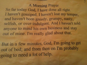 Morning Prayer . . .