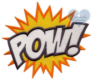 Superhero Power POW word (Applique) embroidered patch , sew or iron on ...