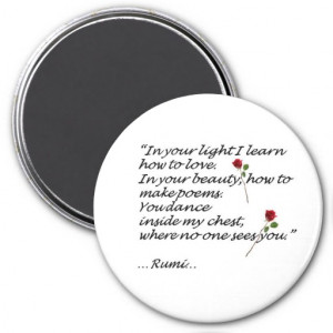 Rumi Love Quote Magnet Round