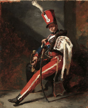 of the Hussars of Orleans in Dress Uniform by Théodore GERICAULT ...