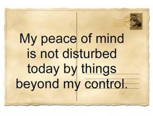 Peace of mind..