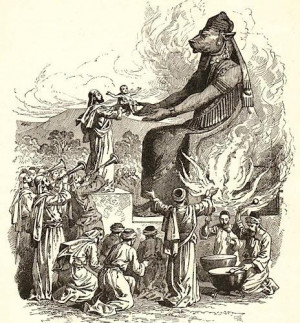 Here's an image of Jews worshipping the Semitic god Molech, who was ...