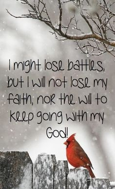 might lose battles but I will not lose my faith nor the will to ...
