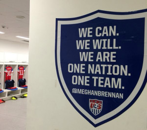 ... Digital Producer Meghan Brennan's inspirational quote in locker room