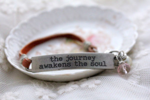 Quote Bracelet, Spiritual Bracelet, Leather Bracelet, Travel Quote ...