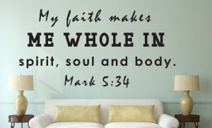 Mark 5:34 My Faith..Bible Verse Wall Decal Quotes