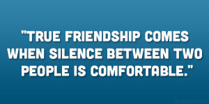 True Friendship When Silence Between Two People