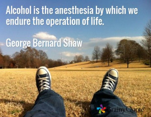 Alcohol is the anesthesia by which we endure the operation of life ...