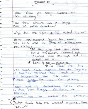 ... clustered some of my ideas about the text with appropriate quotes