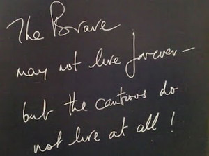 the brave may not live forever but the cautious may not live at all
